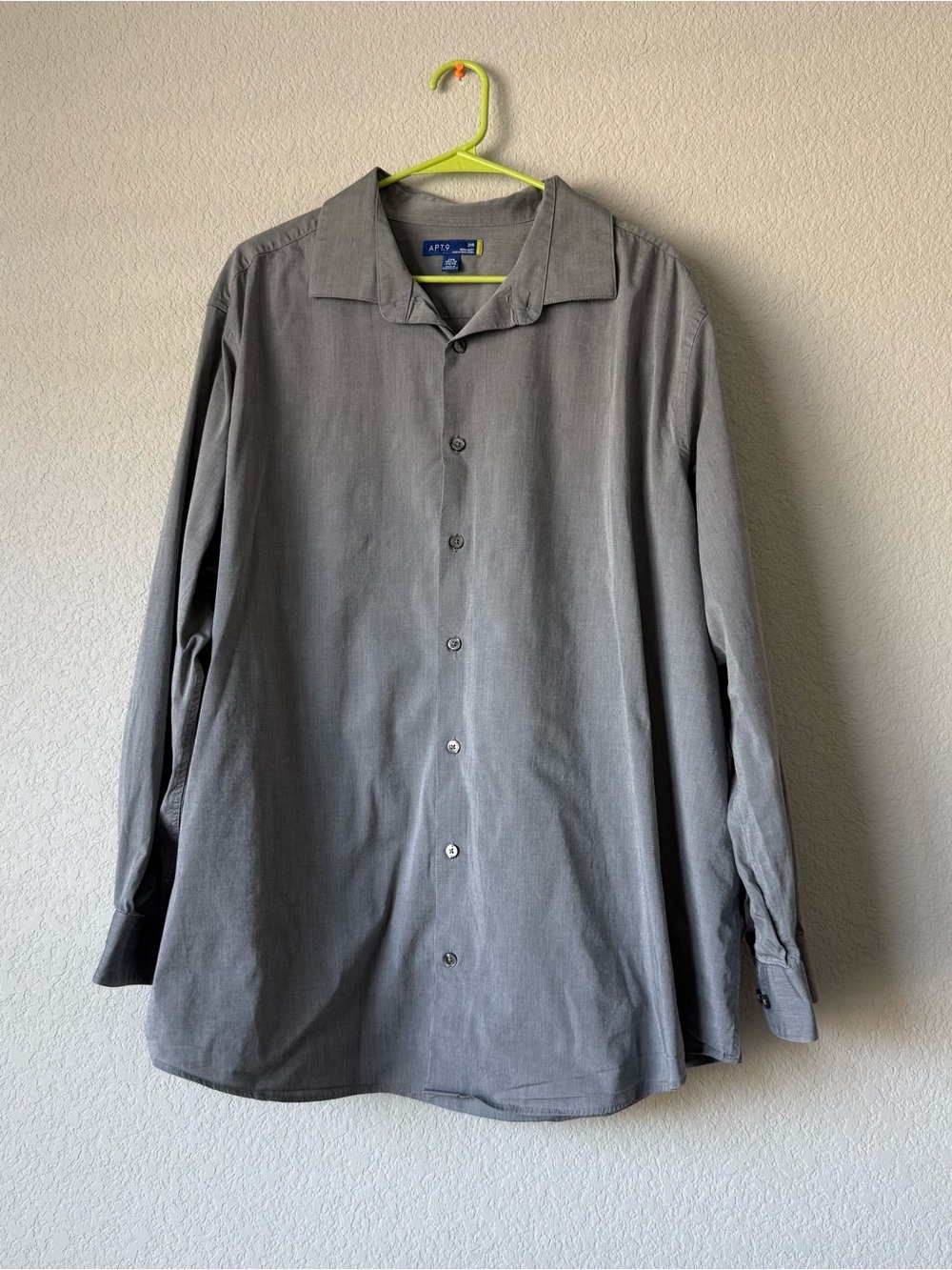 Apt. 9 Men's Gray Long-Sleeve Button-Up Dress Shirt